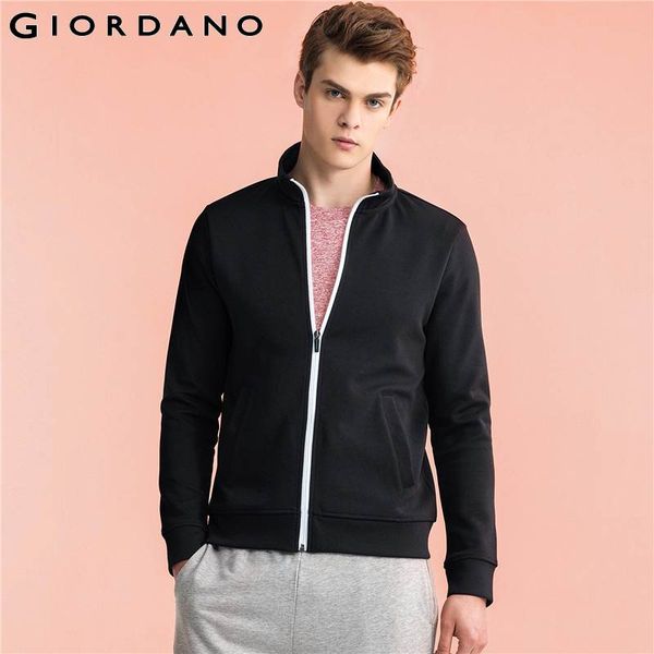 

giordano men sweatshirt mock neck outerwear long sleeves sweatshirt ropa hombre 2017 brand clothing moleton masculino, Black