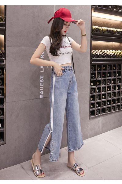 

blue women's tailored waist and hip princess jeans bk1162