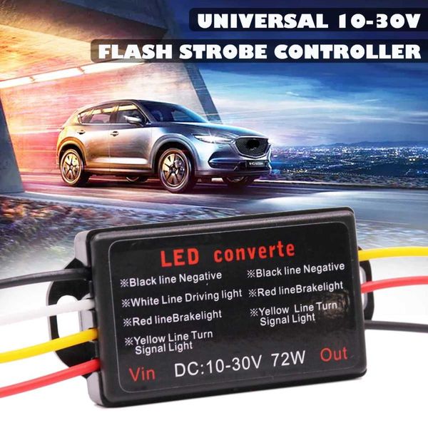 

universal car flash strobe controller flasher module adapter 10-30v for led side marker work brake light tail sturn signal