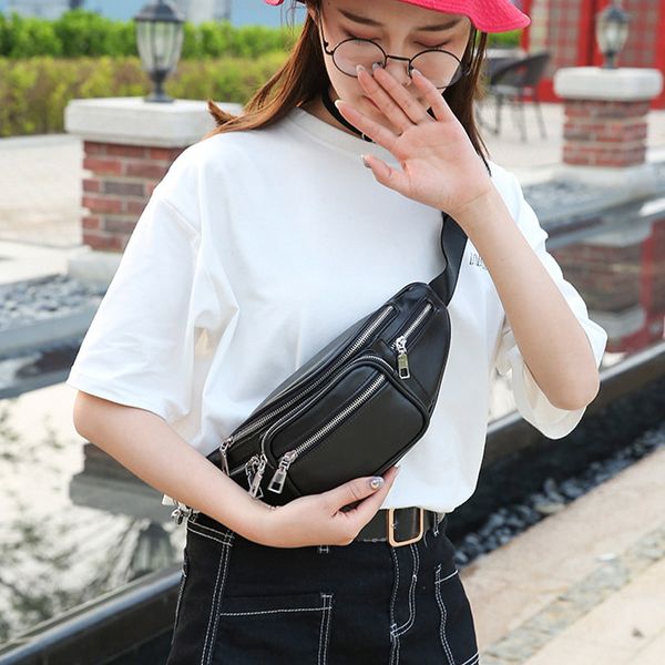 

new arrival women waist bag belt waist pack pu leather chest bag vintage shoulder small money purse
