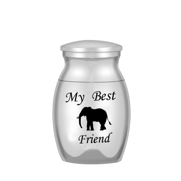 

cremation urns ashes holder keepsake lovely elephant memorial mini urn jar funeral urn pendant my friend 25x16mm, Silver