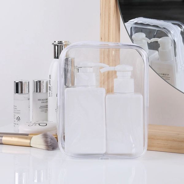 

100 pcs per pack custom promotional pvc cosmetic bag travel shampoo package bag