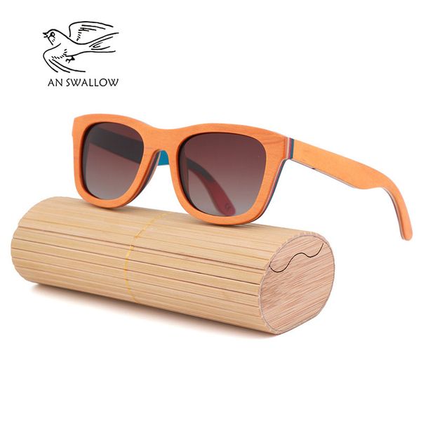 

luxury retro fashion glasses women luxe sunglasses men polarized classic popular skateboard wooden orange sunglasses uv400, White;black