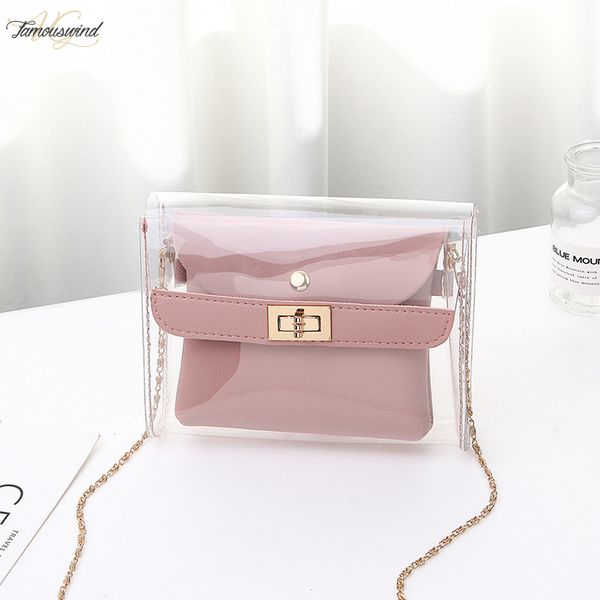 

2020 new fashion transparent shoulder crossbody bags pu pvc clear bag satchel bag ladies zipper hasp girl casual handbags and purses