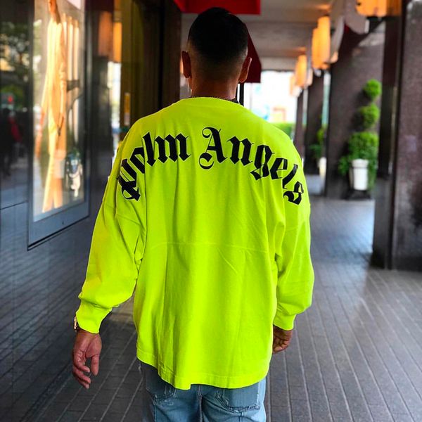 

19fw palm angel long leeve weat hirt logo printed pring autumn t hirt pullover imple tee weater treet ca ual outdoor tee hfymwy240, Black
