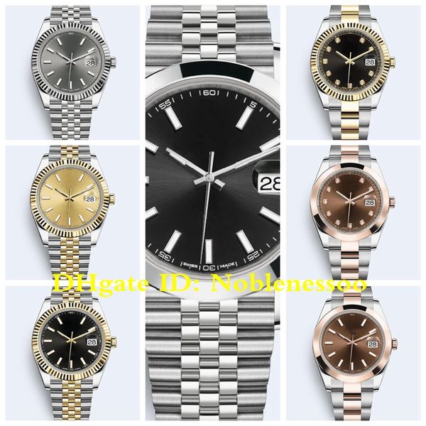 

19 style mens 41mm 126303 126333 126334 126300 126331 126334 126301 126303 126300 watch asia 2813 movement automatic men's watches, Slivery;brown