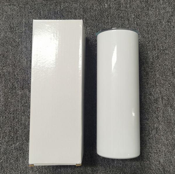 

20oz sublimation straight skinny tumbler stainless steel coffee mug insulated beer cup double wall water bottle a10