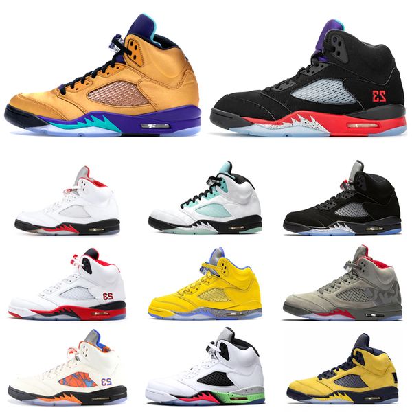 

5 5s jumpman basketball shoes fire red silver black metallic white cement suede red blue 3 mens trainers fashion sports sneakers