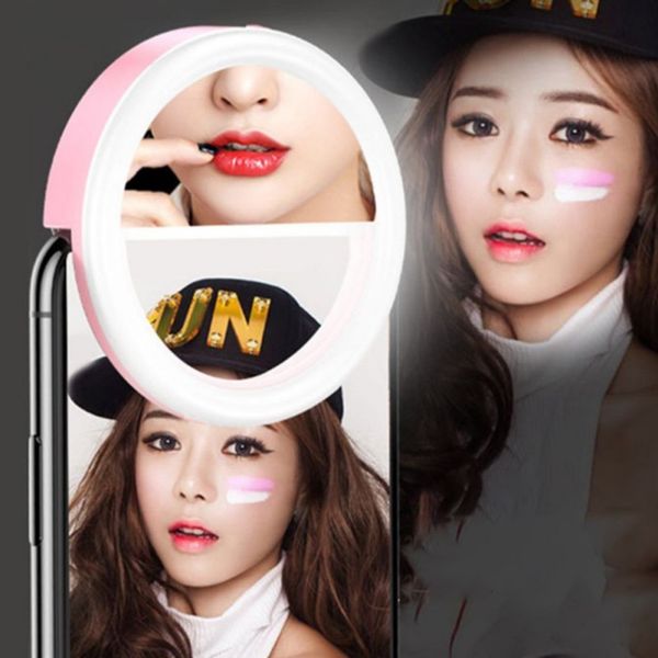 

clip selfie mobile ring phone light 3 brightness fill flash led lamp light for phone tablet camera