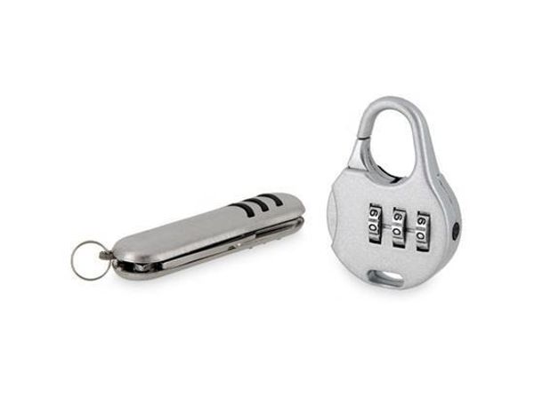 

2-in-1 tool knife with padlock rresetable combination padlock