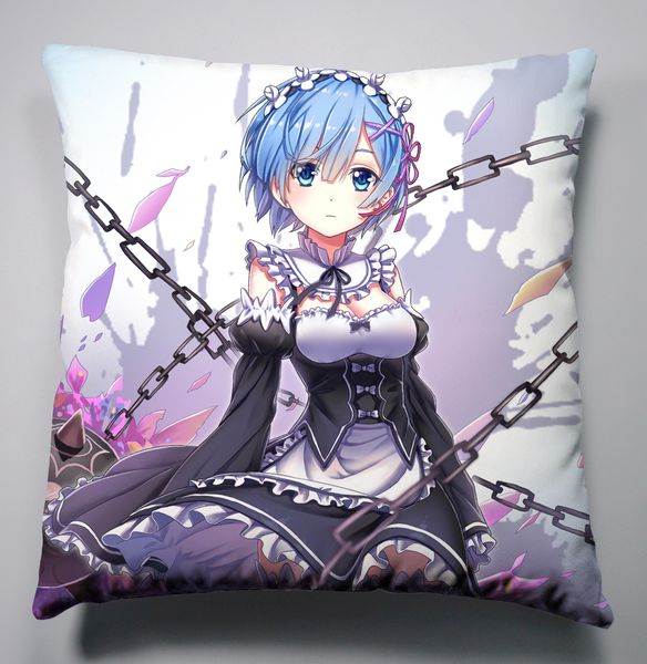 

anime manga re zero kara hajimeru isekai seikatsu pillow 40x40cm pillow case cover seat bedding cushion 004
