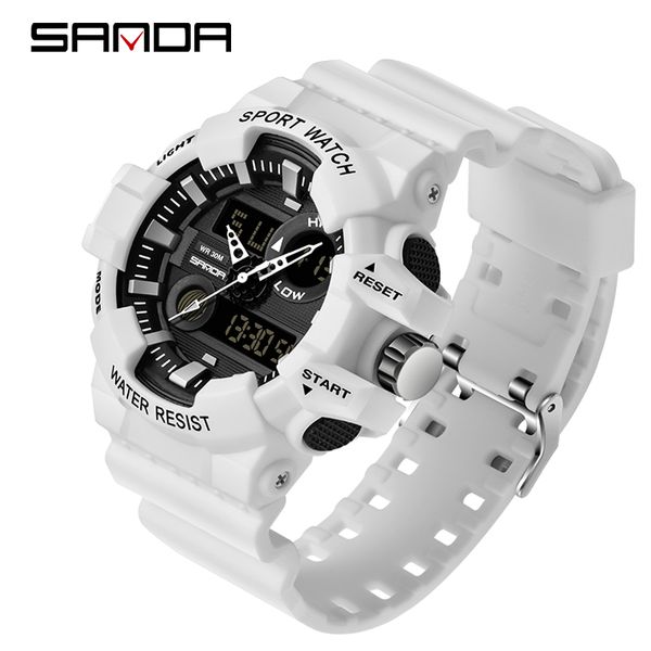 2019 Relógios Top Marca de luxo de Nova SANDA Homens Sports Quartz Militar Assista Homens impermeáveis ​​S Choque de pulso relogio masculino LY191213