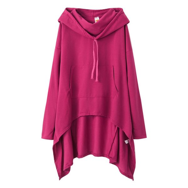 

2019 autumn winter hooded hoodies women solid pullovers loose streetwear casual long sleeve warm outerwear sweatshirts d#, Black