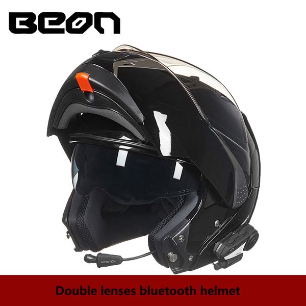 

beon motorcycle helmets double lenses flip up bluetooth helmet men full face motorbike helmets racing riding motocross helmet