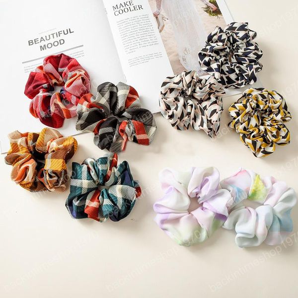 Women Girls Rose Floral Color Cloth Elastic Ring Hair Ties