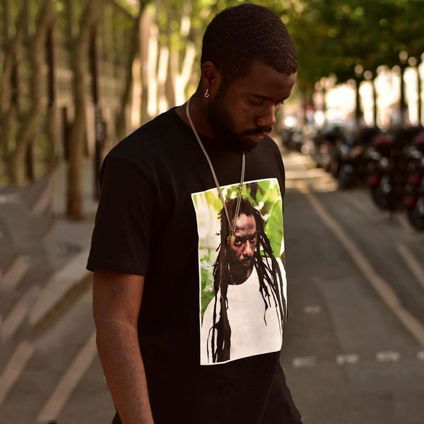 

19SS Box Logo Футболка Buju Banton с рэппером и рэгером с фотопечатью Летняя повседневная фу