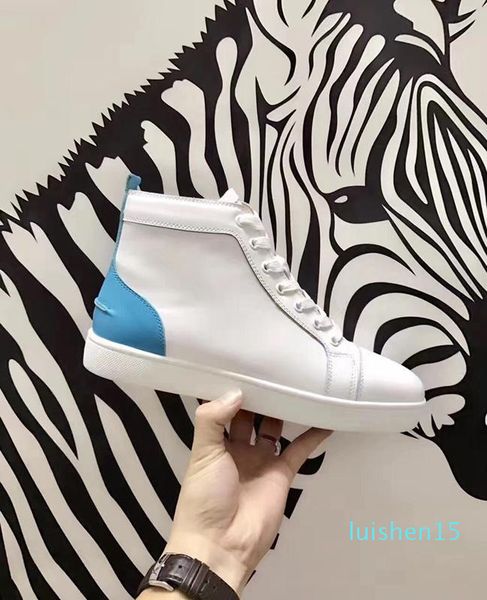 

мода роскошная тапки классическая дизайнеры обуви red bottom люкс обувь мода марка шипованных шипы flat luxury чистка l15, Black