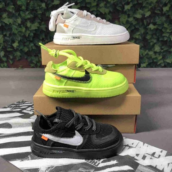 

with box ow children air forced 1 volt low kids sneakers white black boys girls youths fashion sports running shoes size 22-35