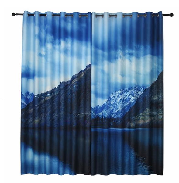 

3d curtains simple modern custom curtain shading insulation thickening curtain snow mountain curtains