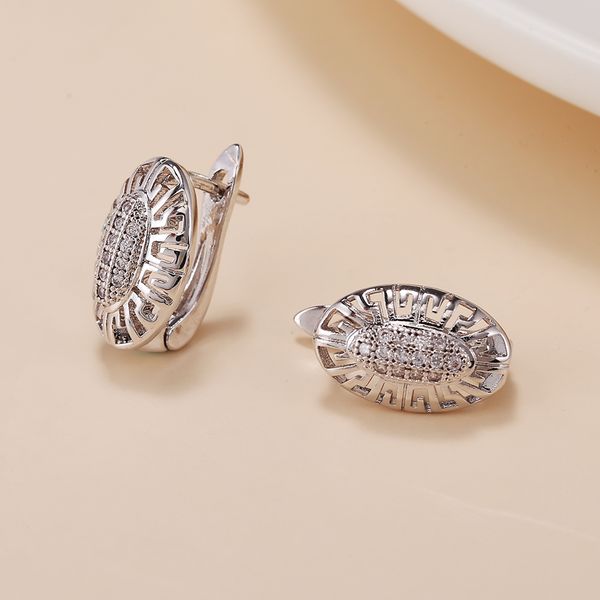 

new micro wax inlay hollow drop earrings women luxury wedding fashion jewelry gold silver color natural zircon flower earring