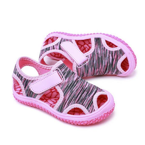 

or boys flat beach 2020 new summer shoes kids sports casual student leather sandals soft non-slip fashion wild sandals, Black;red
