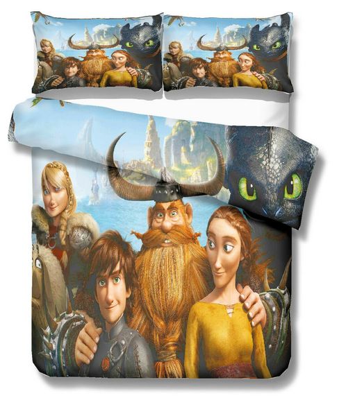 3d How To Train Your Dragon Anime Bedding Set Duvet Cover Kids