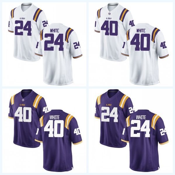 

40 devin white lsu tigers ncaa college football jersey 24 devin white for mens womens youth double stitched name & number, Black