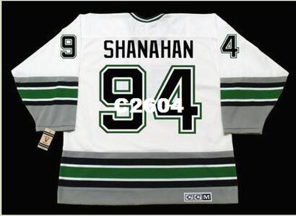 

men #94 brendan shanahan hartford whalers 1995 ccm vintage retro home hockey jersey or custom any name or number retro jersey, Black