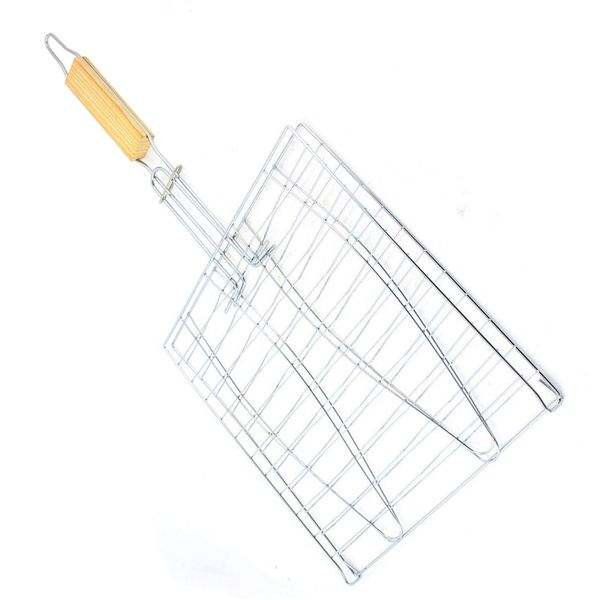 

abss-fish grill basket barbecue wire mesh clip basket smoker bbq grill cooking and outdoor backyard 24 x 24 cm