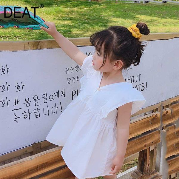

deat] children solid color pleated dress new v-neck sleeveless loose fit fashion tide all-match spring summer 2020 13r502, Black;gray