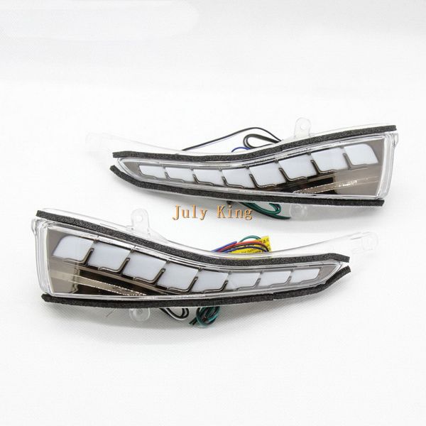 

led rear-view mirror lights case for infiniti q30 q50 q60 q70 qx30 qx50 qx60 etc, drl +streamer yellow turn signals +ground lamp