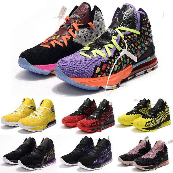 

новый леброн 17 леброн xvii дети баскетбол обувь высокого качества для продажи джеймс 17 кроссовки кроссовки lbj спорт открытый обувь, Black