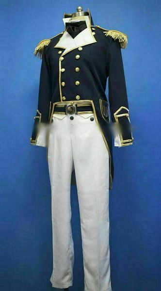 

звездный путь 19-го века военно-морской флот униформа косплей костюм на заказ, Black;red