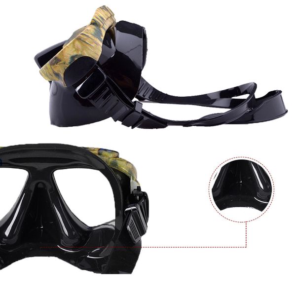 

camouflage diving snorkel mask nearsighted lenses mask scuba dive snorkel bb55