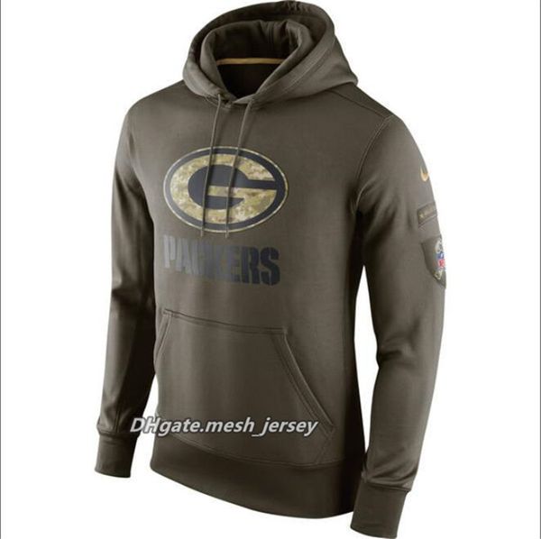 

mens women youth green bay packers authentic sweatshirt vintage olive salute to service ko performance hoodie, Blue;black