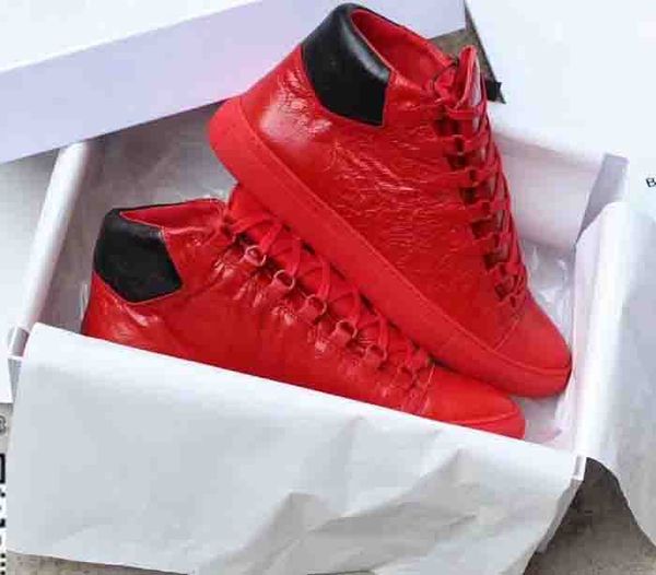 

wholesale-2019 arena men's leather sneakers luxury shoes kanye west trainers brand mens sneakers men brand fashion shoes, Black