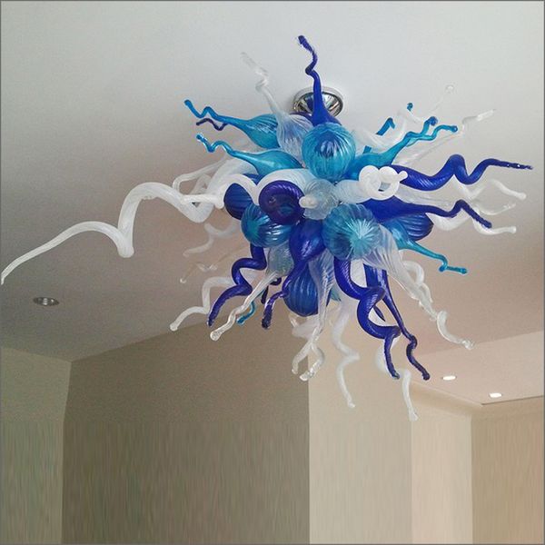 

handmade blown glass pendant lights hanging led dale chihuly style blue and white pendant lamps for home and l