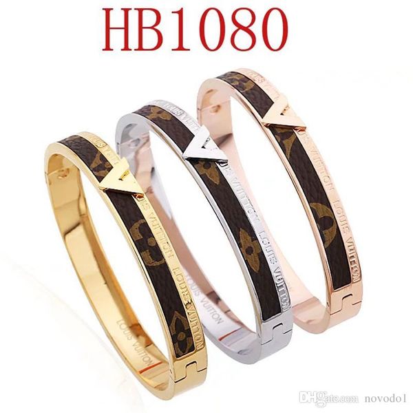 

brand v bracelet designer bracelet for women designer bangle jewelry stainless steel braccialetti with 3 colors gold bracelet, Black