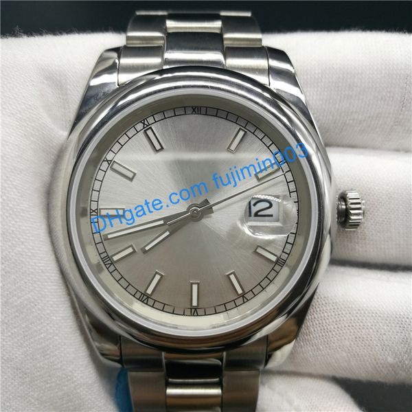

men wristwatch 36mm automatic mechanical watch stainless steel sweeping movement datejust watches 89, Slivery;brown