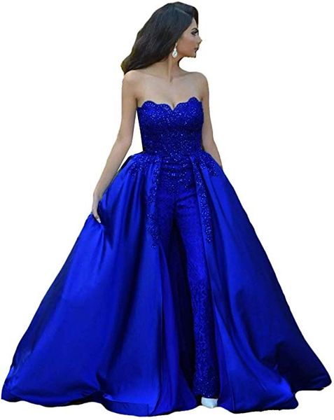 

женская комбинезон кружевные платья выпускного вечера без бретелек аппликация из бисера формальные партии вечерние платья с более чем юбки, Black