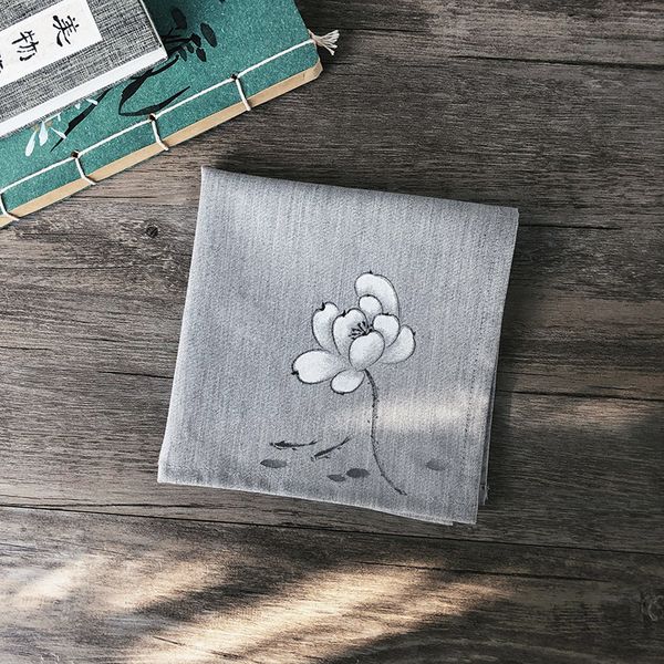 

хлопок моды платок мужчины и женщины антикварных наручники небольшой карман квадратный хлопка ручная роспись ретро подарки, Black;blue