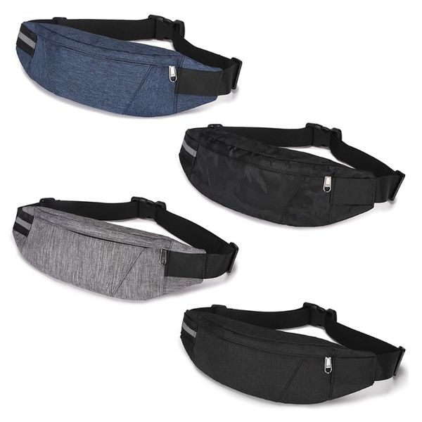 

noenname_ high quality canvas fashion waist fanny canvas pack women men belt zipper waist bag chest tote purse