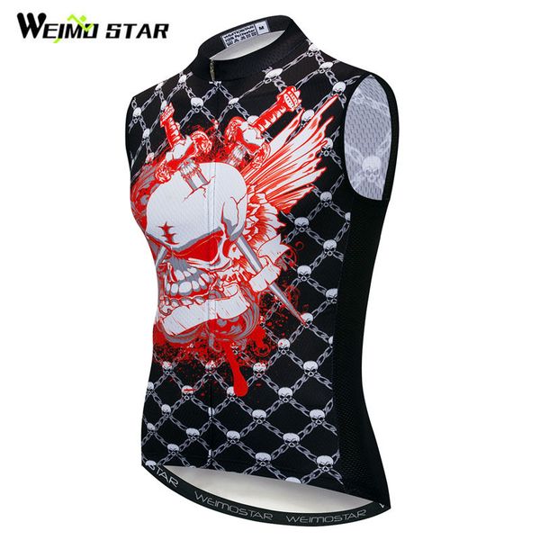 

weimostar summer quick dry cycling vest sleeveless men breathable bike undershirt reflective safety bicycle vest ropa ciclismo, Black
