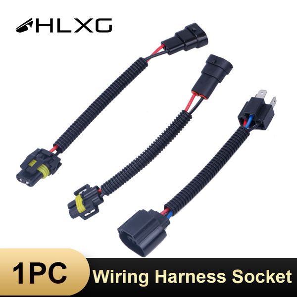 

1 pcs h1 h3 h4 led h7 9005 9006 female male ceramics adapter wiring harness socket conversion connector headlight for fog light