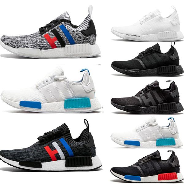 

classic nmd r1 running shoes primeknit classic og triple black white red men women beige runner sports sneakers shoe eur 36-45