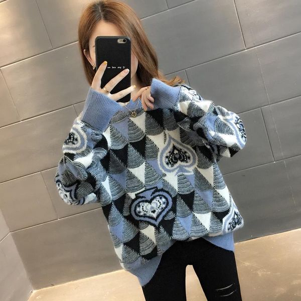 

ранняя осень одежда чистый красный топ 2019 новая большого размера свитер осень и зима женщин потерять базовый свитер внешнего износа, White;black