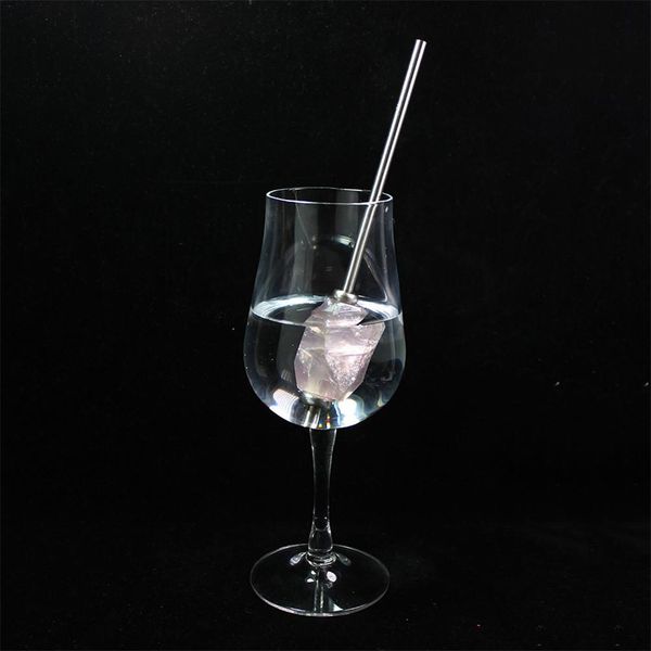 

1pcs colorful adjustable reusable stainless steal crystal straws safe natural straw with cleaner brush