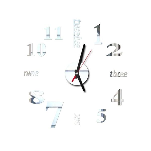 

modern diy wall clock set 3d mirror surface sticker home improvement for home office restaurant decoration display decor