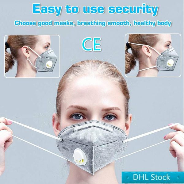 

запас dhl бесплатная доставка 20шт kn95 маски для лица pm2.5 анти-загрязнение рот маска пылезащитная сетка маски защиты открытый маска с рес