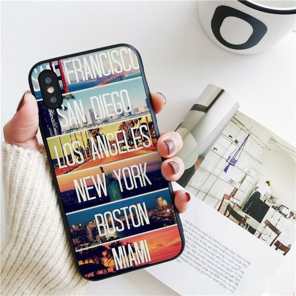 

capa luxury los angeles miami cover for iphone 11 pro xs max xr case for iphone 8 7 6s plus 5s se 5 case soft silicone cover.